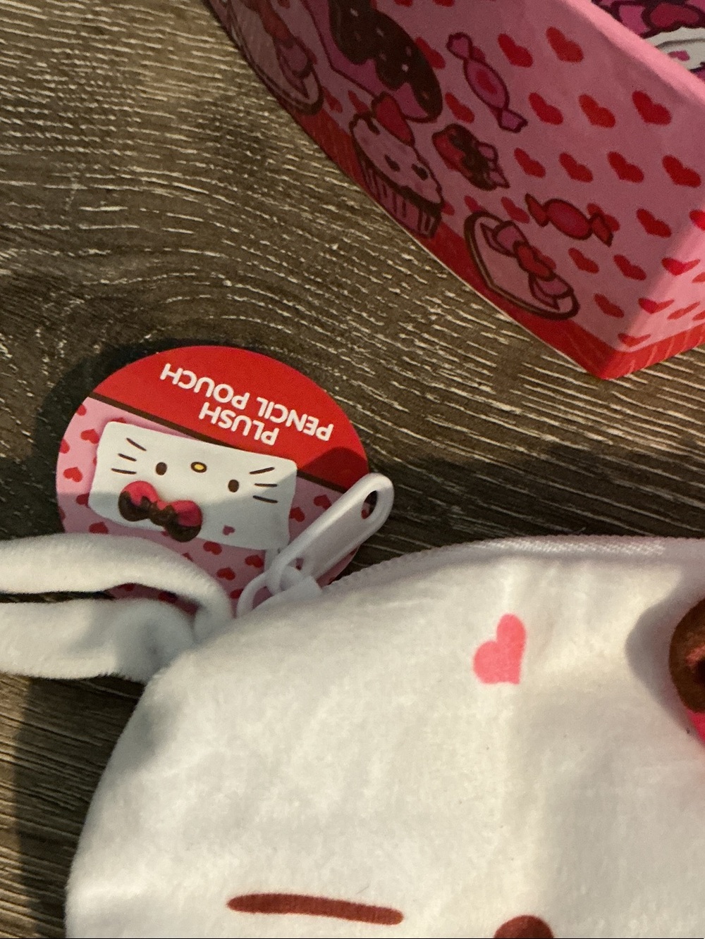 Hello Kitty Sanrio Pink & Brown Heart Box Pencil Pouch Stickers Figures NEW - Picture 5 of 8